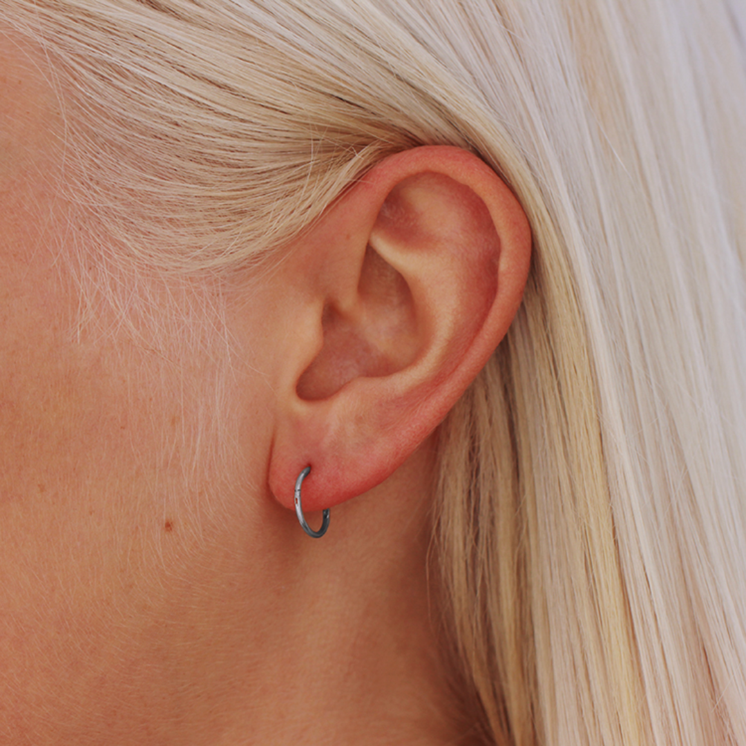 Plain Silver Sleeper Micro Earrings