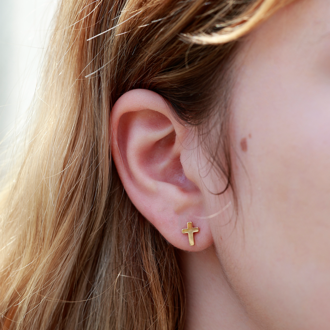 Gold Cross earrings