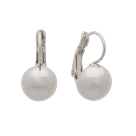 Silver Polished Ball Drop Earrings