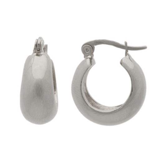 Silver Taper Click Hoop Earrings
