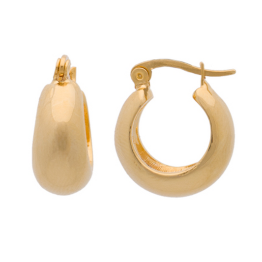 Gold Taper Click Hoop Earrings