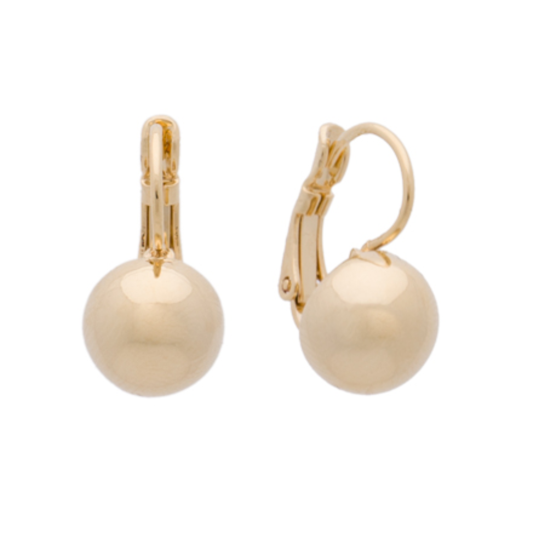 Gold Polished Ball Drop earrings
